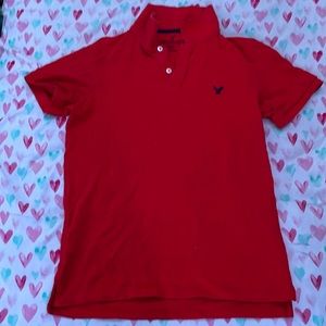 AEO small red polo shirt
